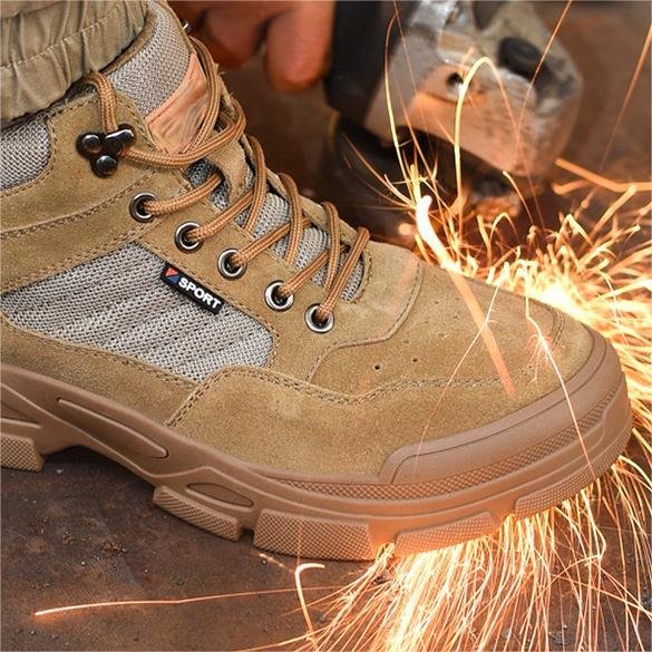 Cool Steel Toe Water-proof Slip Oil And Gas No Lace Safety Shoes