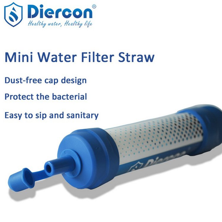Diercon Factory Supply Life Survival Kit Personal Filtering Water Portable Water Purifier Straw for Hiking (PS06)