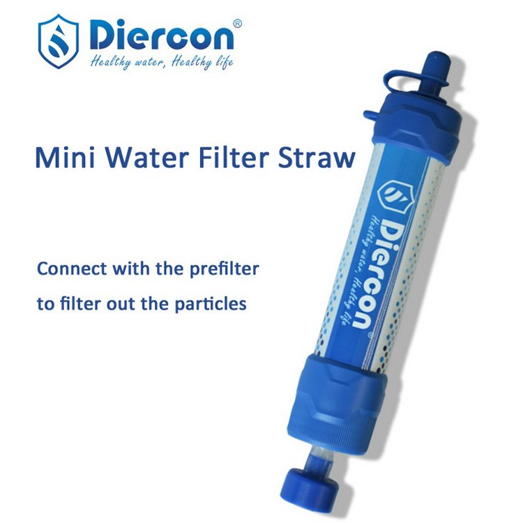 Diercon Factory Supply Life Survival Kit Personal Filtering Water Portable Water Purifier Straw for Hiking (PS06)