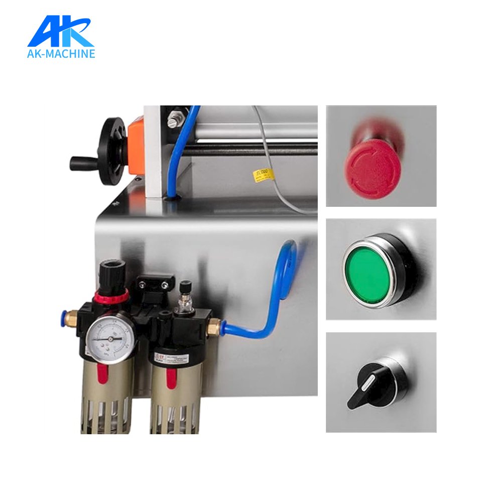 AK-GTJ1000 100-1000ml One Head Pneumatic Semi-automatic Edible Essential Oil Liquid Jar Filling Machine