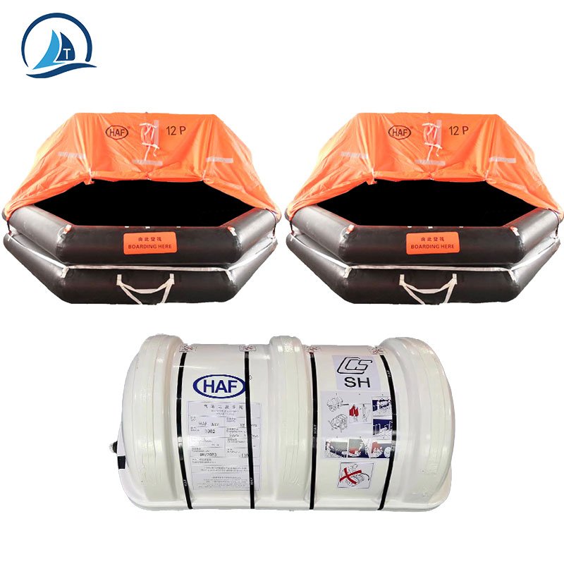 12 Person Rated Throw-Overboard Inflatable Liferafts For Boat
