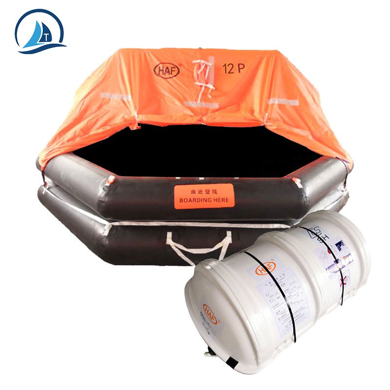 12 Person Rated Throw-Overboard Inflatable Liferafts For Boat