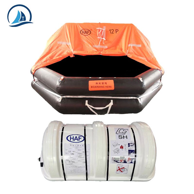 12 Person Rated Throw-Overboard Inflatable Liferafts For Boat
