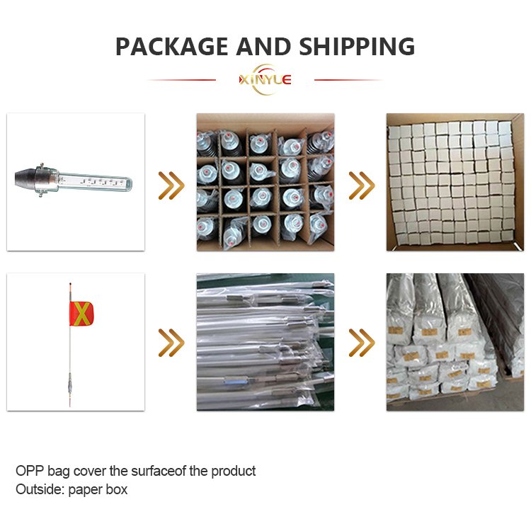 Chinese High Quality Forging products Collapses To 44cm Tele Whip Pole LED Pertiga Safety Mining Flag