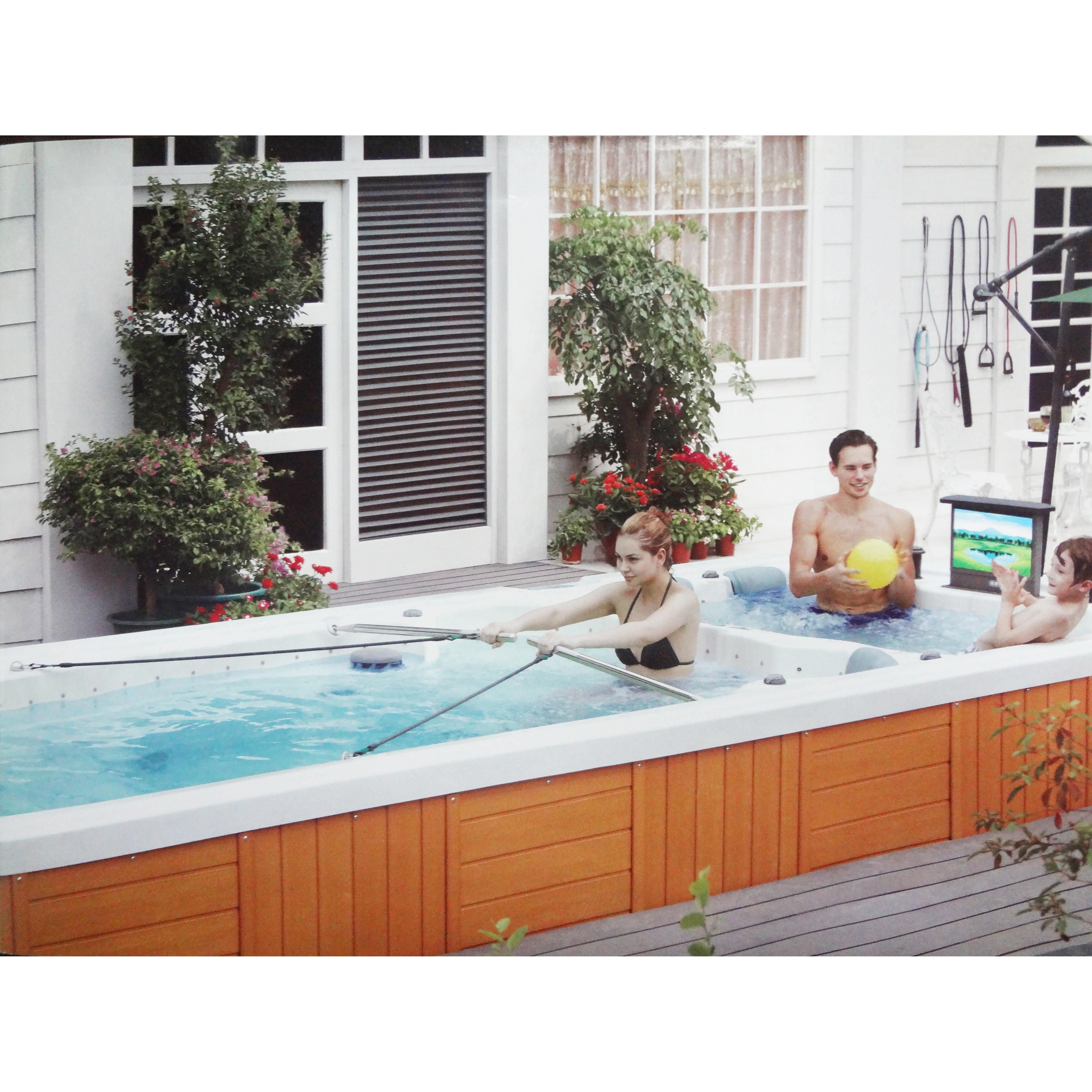 DIY Swimming Tether With UV Coated Pultruded Fiber Poles And Safety Belt For Swimming Practice