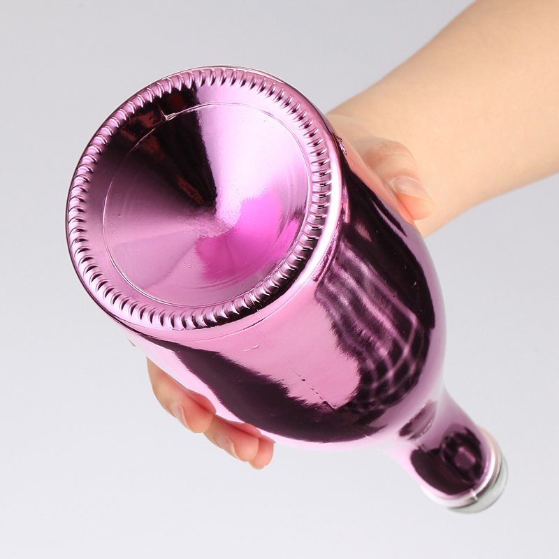 Dummy Bottles Purple Champagne Wine Glass Juice Bottle Customized Logo Beer Bottle Beverage Hot Stamping Screw Cap Guanyu Glass