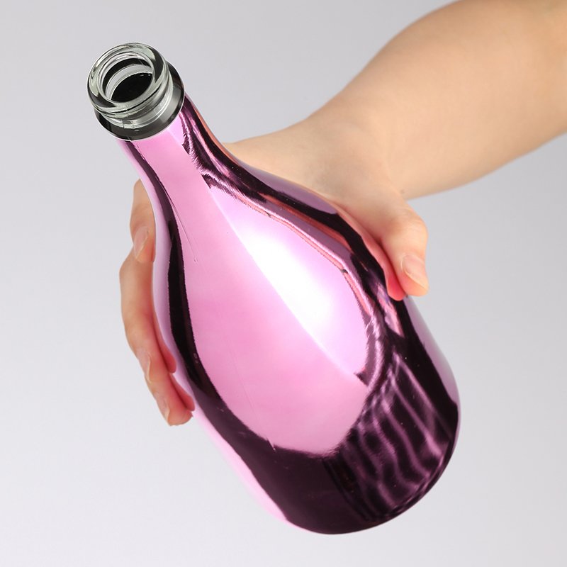 Dummy Bottles Purple Champagne Wine Glass Juice Bottle Customized Logo Beer Bottle Beverage Hot Stamping Screw Cap Guanyu Glass