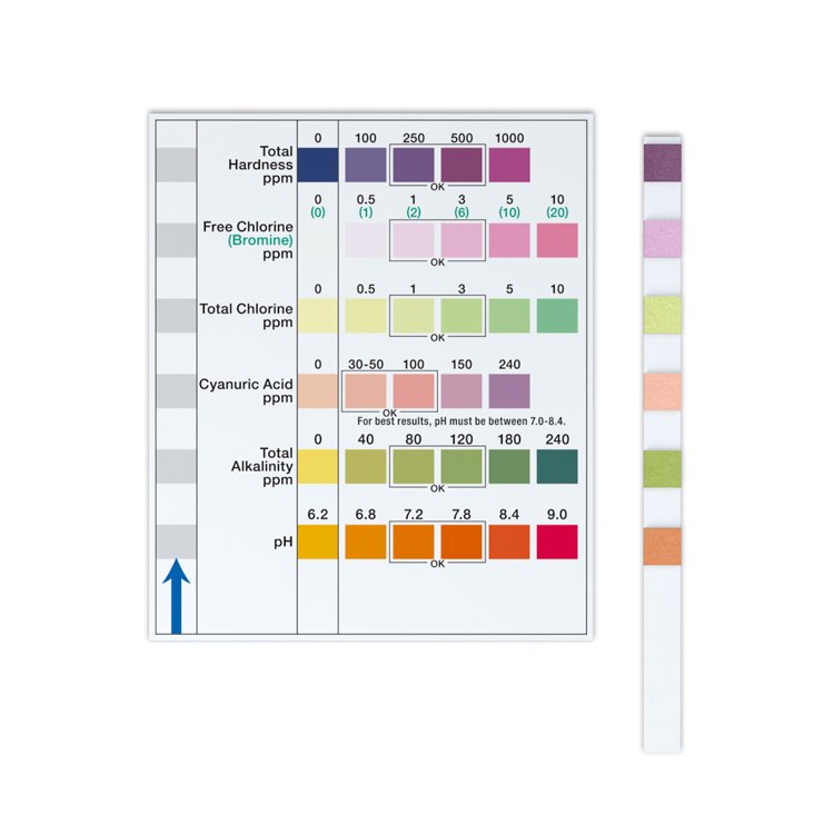 Swimming Pool Test Strip 7Way Hot Sale Pond water Test Kit Chlorine water Play Equipment