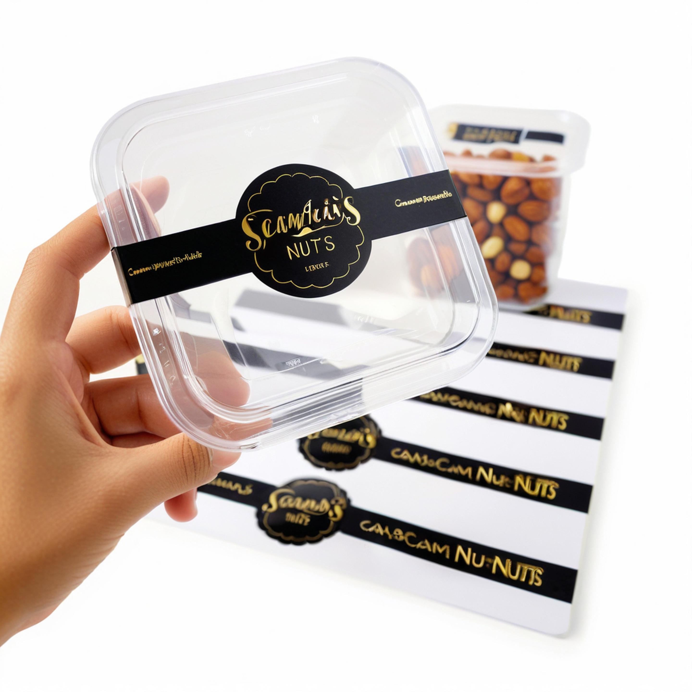 Custom bottle biscuit candy gift box product sealing sticker safety sealing label