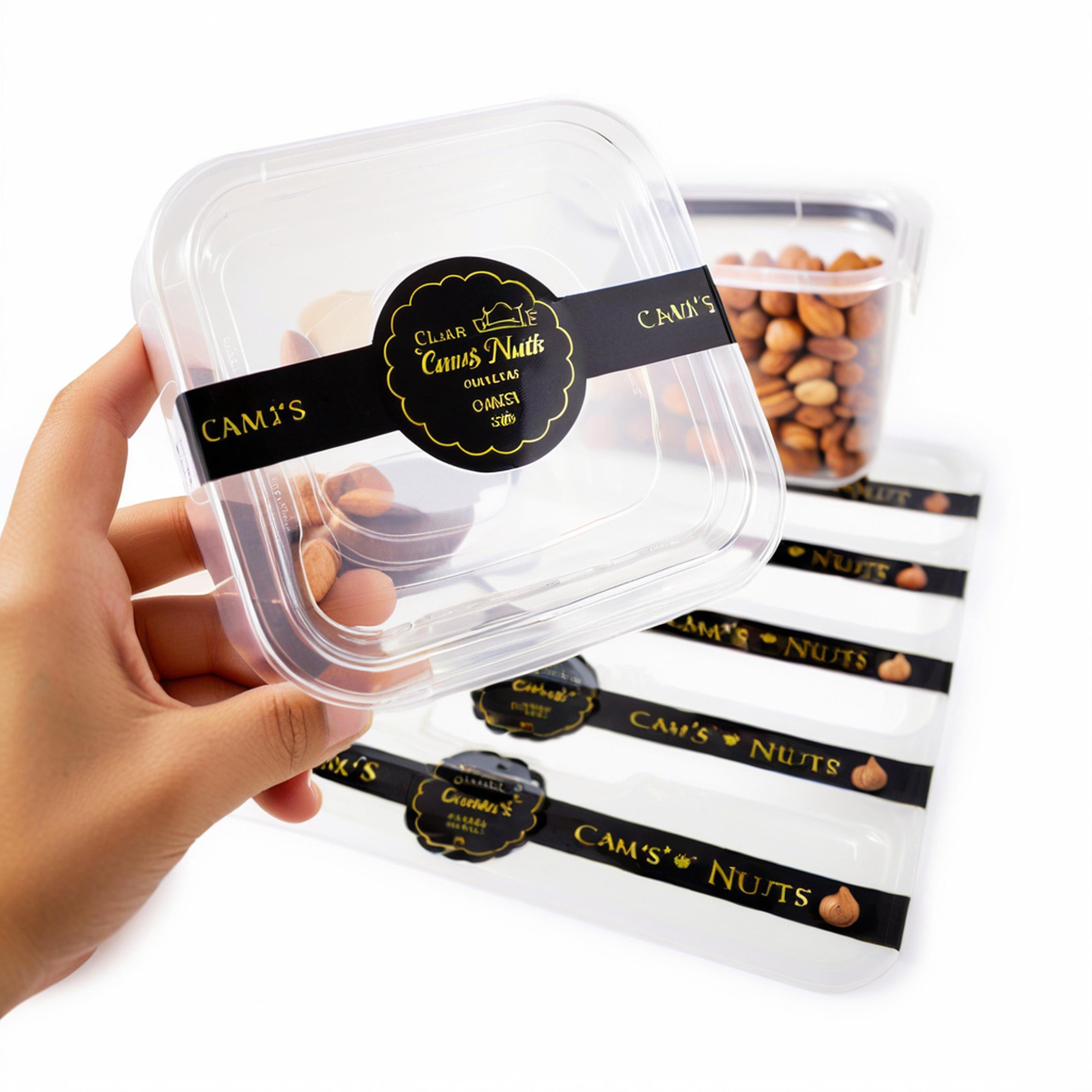 Custom bottle biscuit candy gift box product sealing sticker safety sealing label