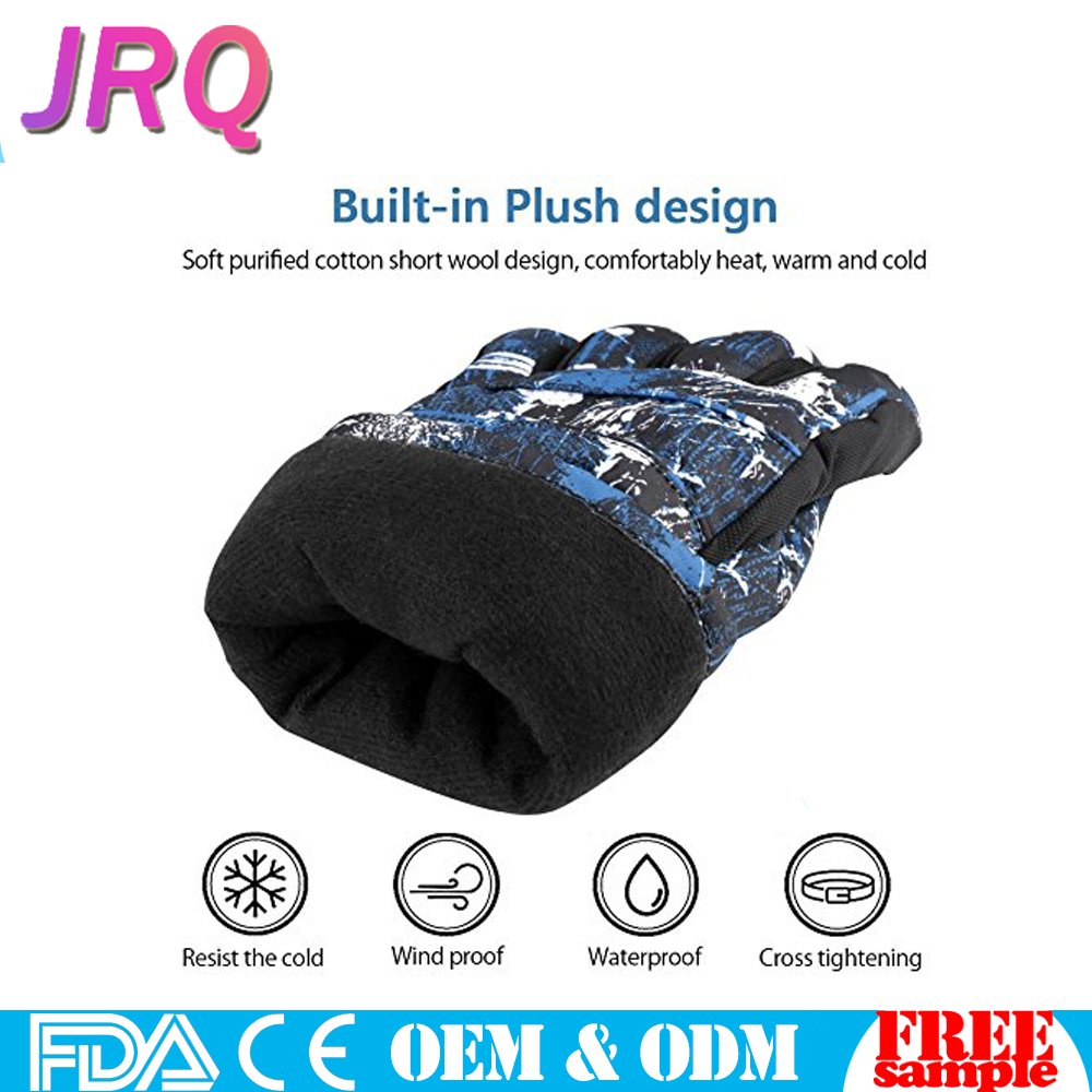 Skiing Gloves / Waterproof Windproof Warmest Winter Snow Snowboard Snowmobile ski Sports Gloves with Zipper Pocket Wrist Leashes