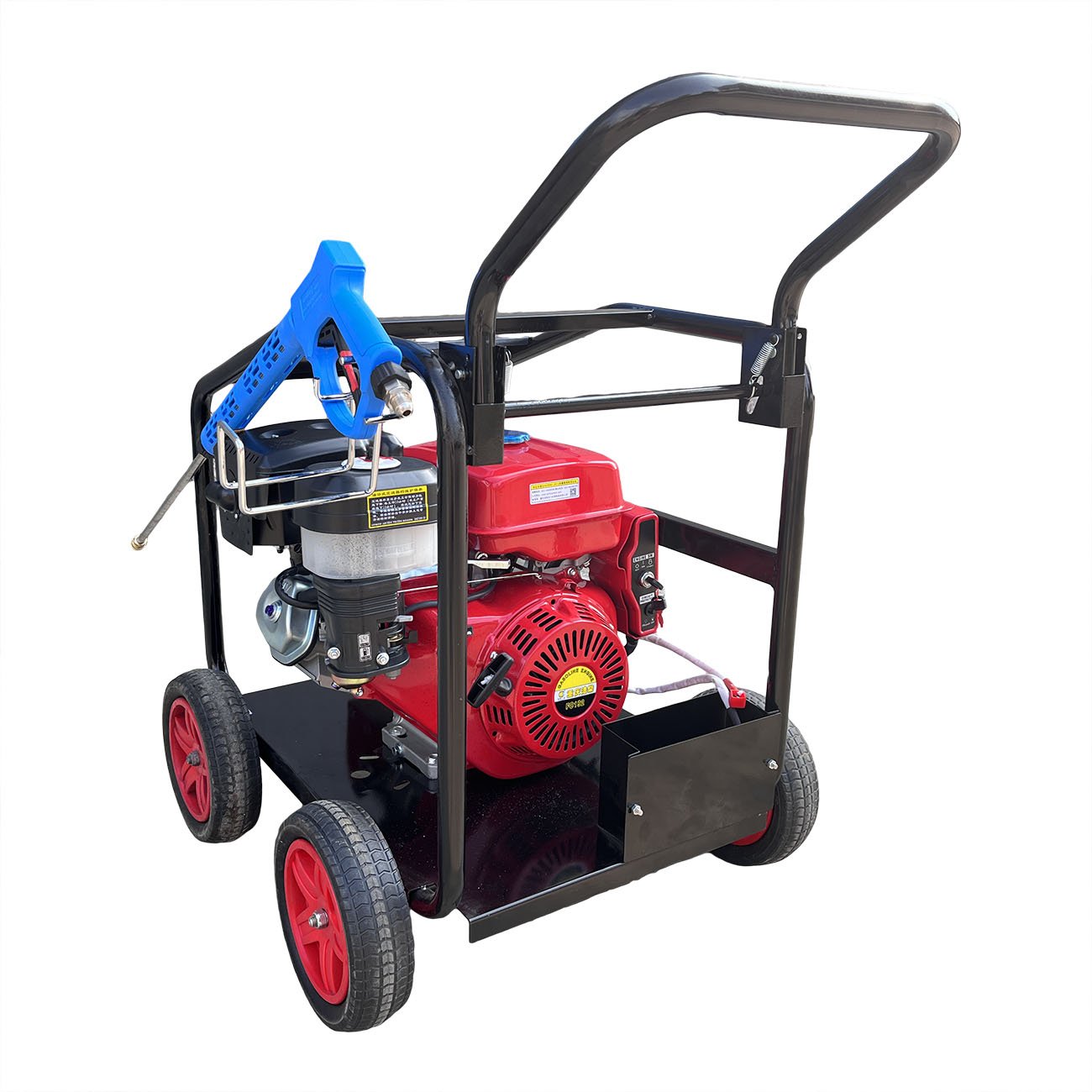 Lavadora de coche portatil de gasolina de 400 bar con cabezal de bomba refrigerado por agua para limpieza de granja