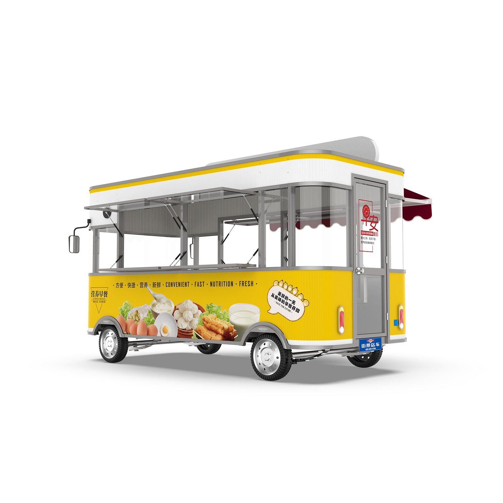 Mobile Electric Fast Food Truck with Convenient Kitchen Equipment Vending Coffee Ice Cream Catering Truck