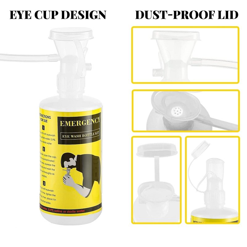 500ml eye wash care first aid kit station sterile eyewash bottle squeeze water plastic lab washer self-contained double flush