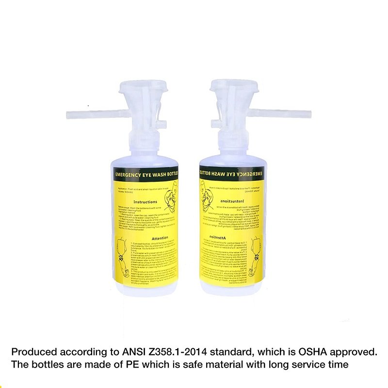 500ml eye wash care first aid kit station sterile eyewash bottle squeeze water plastic lab washer self-contained double flush