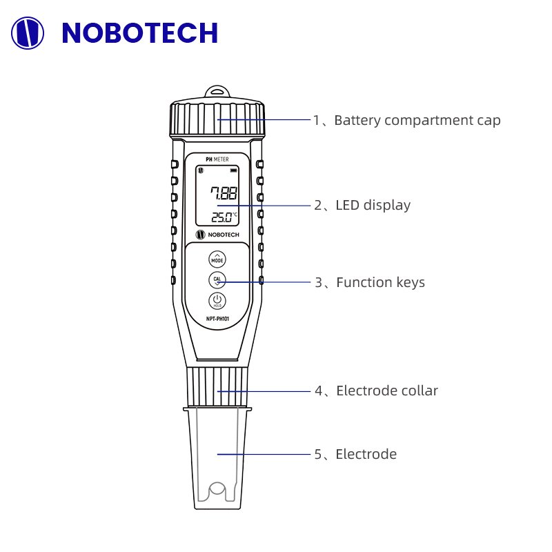 NOBOTECH Portable Residual Chlorine Meter Water Quality Test Pen Portable Free Chlroine Meter Residual Chlorine Test In water