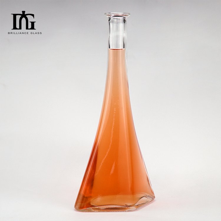 Customized Bottle Glass Liquor Wine Vodka Tequila Gin Bottle Fancy Liquor Glass Bottle With Sealed Cork Lid