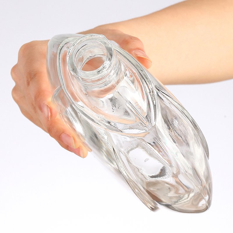 Wholesale 500ml 750ml Small Mouth Round Flat Liquor Wine Glass Bottle with Cap