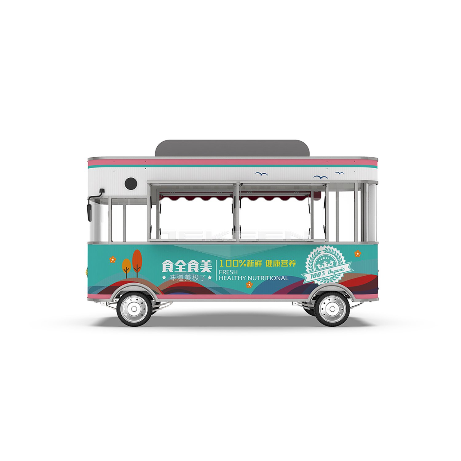 Jekeen Movable Electric Customized Chinese Food Truck Trailers Mobile Kitchen Truck for Sale