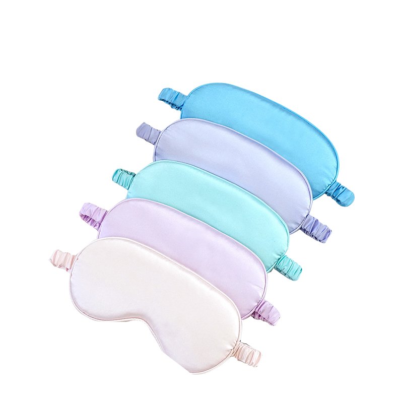 Pure color adjustable double face mulberry silk sleeping eye mask for man and woman