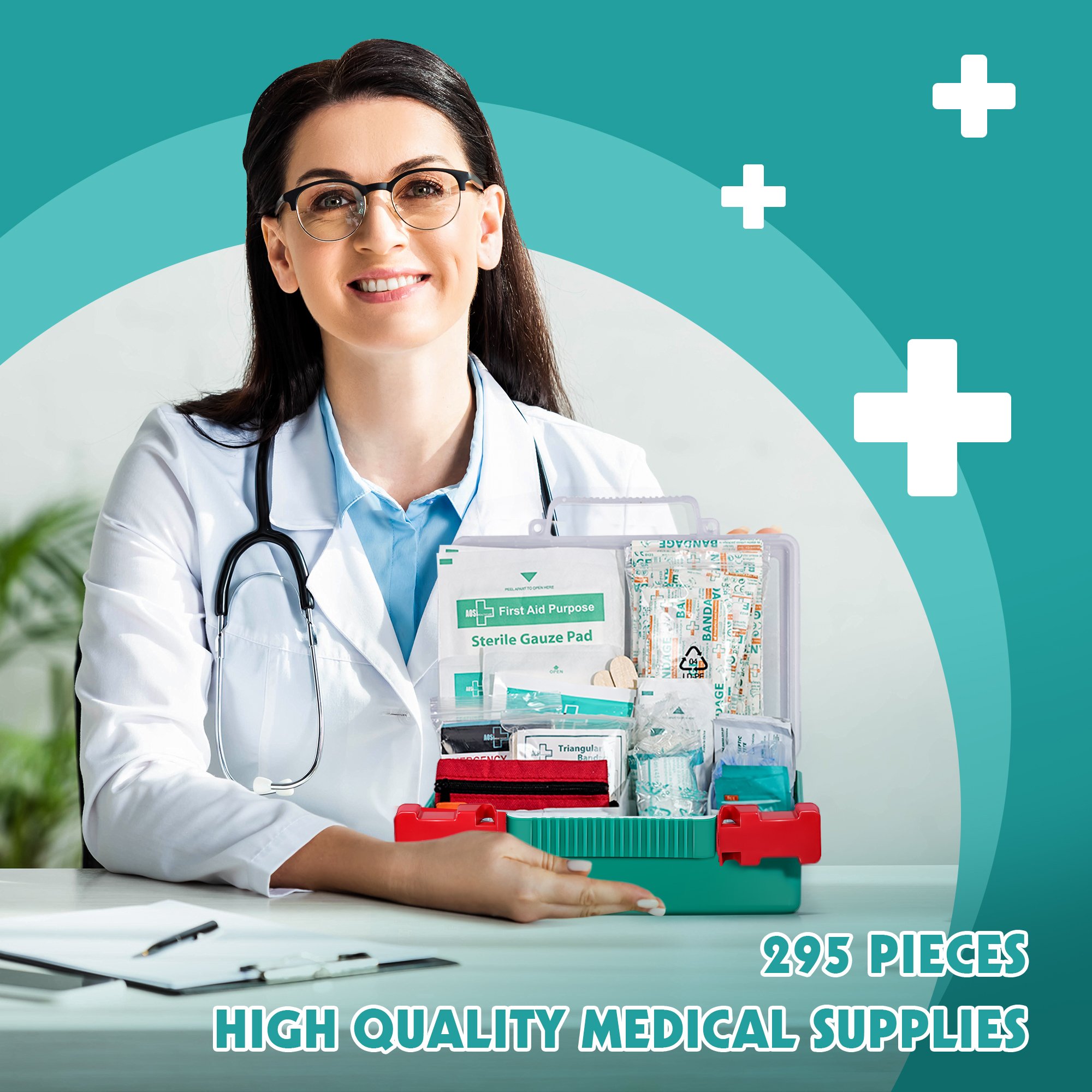 ANSI 2021 295 Pieces Hot Selling First Aid Kit Waterproof First Aid Kit professional emergency prepared kit for Medical Supplies