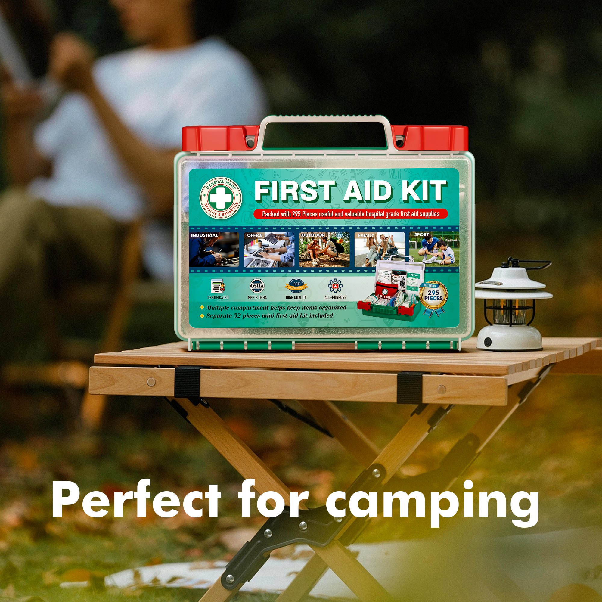 ANSI 2021 295 Pieces Hot Selling First Aid Kit Waterproof First Aid Kit professional emergency prepared kit for Medical Supplies