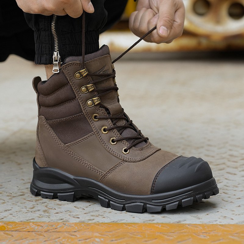 Professional Factory new PU Work Genuine Leather Water Safety Boots For Men