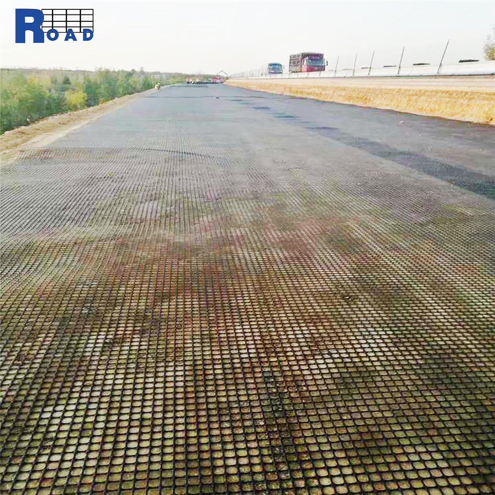 Road High tensile strength PP plastic biaxial geogrid