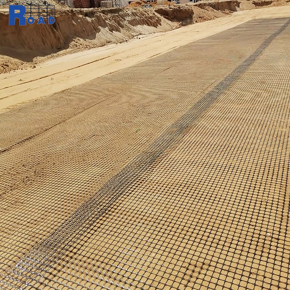 Road High tensile strength PP plastic biaxial geogrid