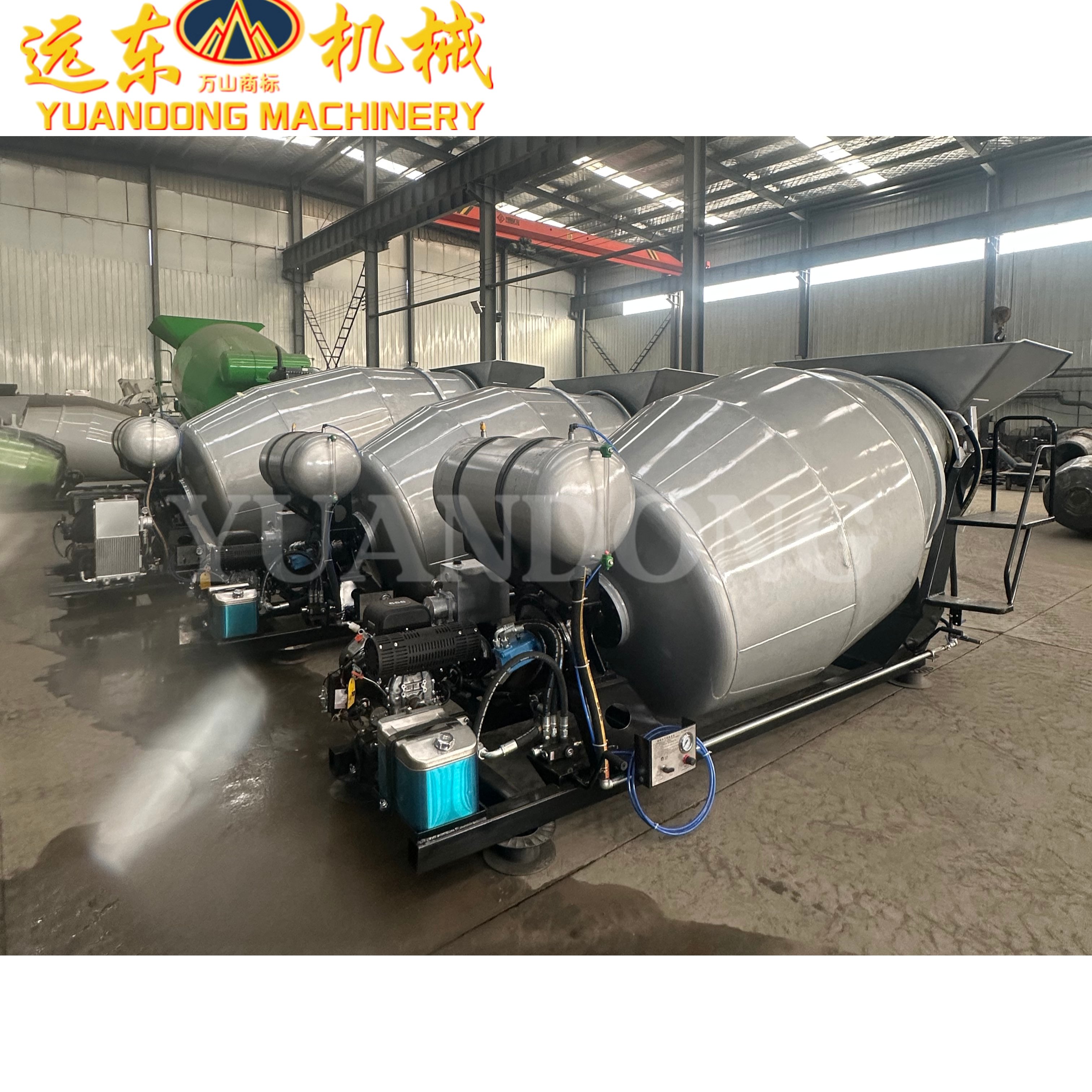 Hydraulic System Concrete Mixer Tank EPA Gasoline Spinning Tops Wooden Package