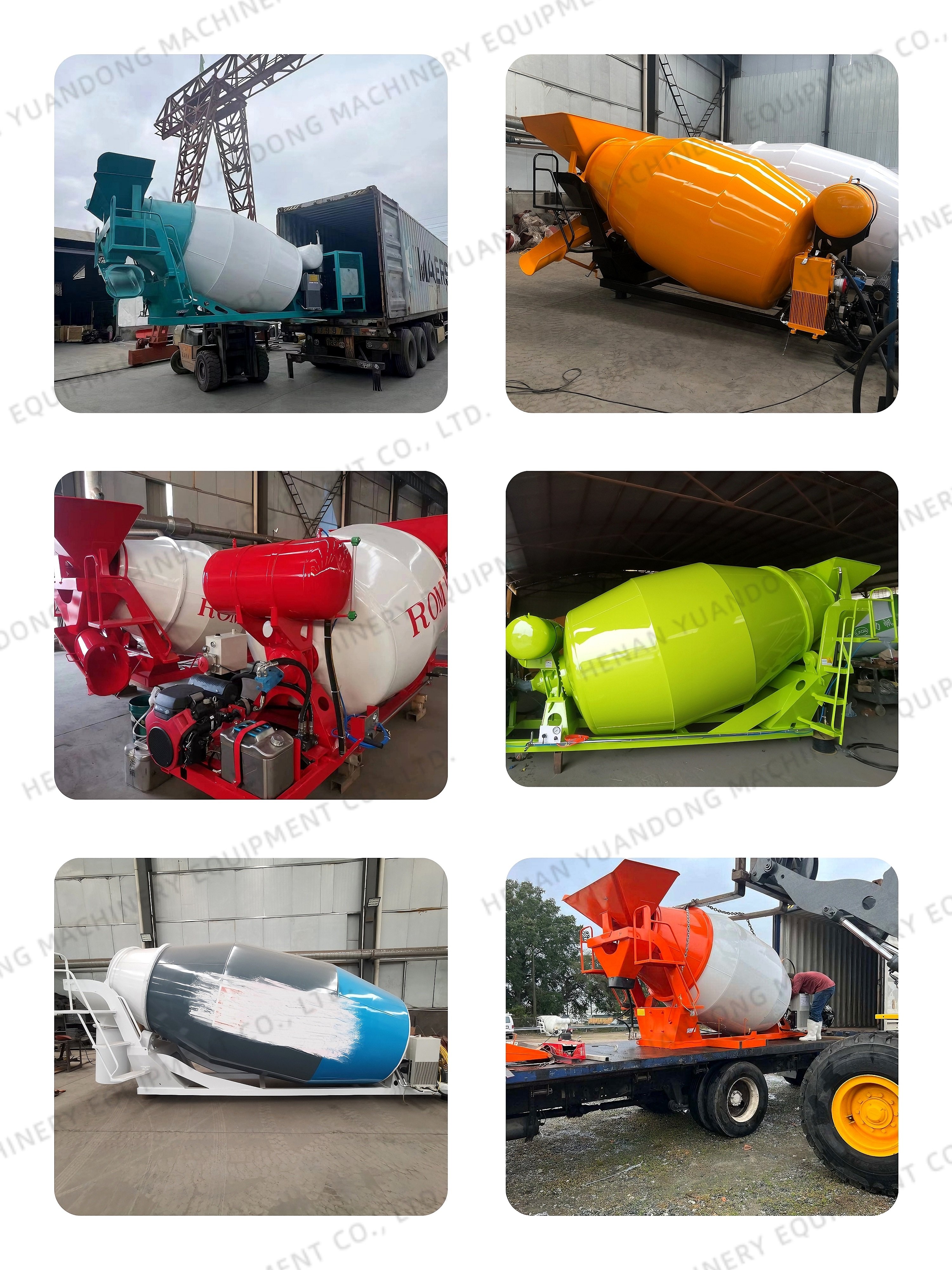 Hydraulic System Concrete Mixer Tank EPA Gasoline Spinning Tops Wooden Package