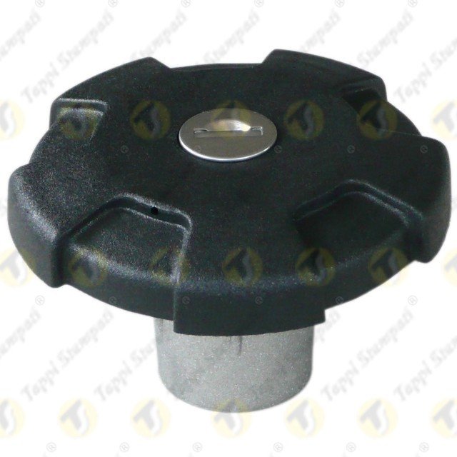 Bayonet Coupling Black Gas Filler Cap For Fuel Tank With Key in Plastic and Steel for Diesel Water Lubricants
