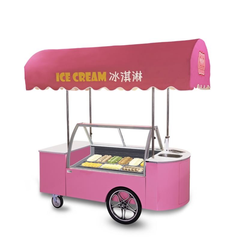 Hot Products Factory Direct Sale Italian Ice Cream Cart With Cold Plate
