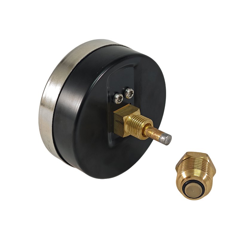 new product safety reliable performance carbon steel shell brass joint thread 3 pin axial temperature and pressure gauge