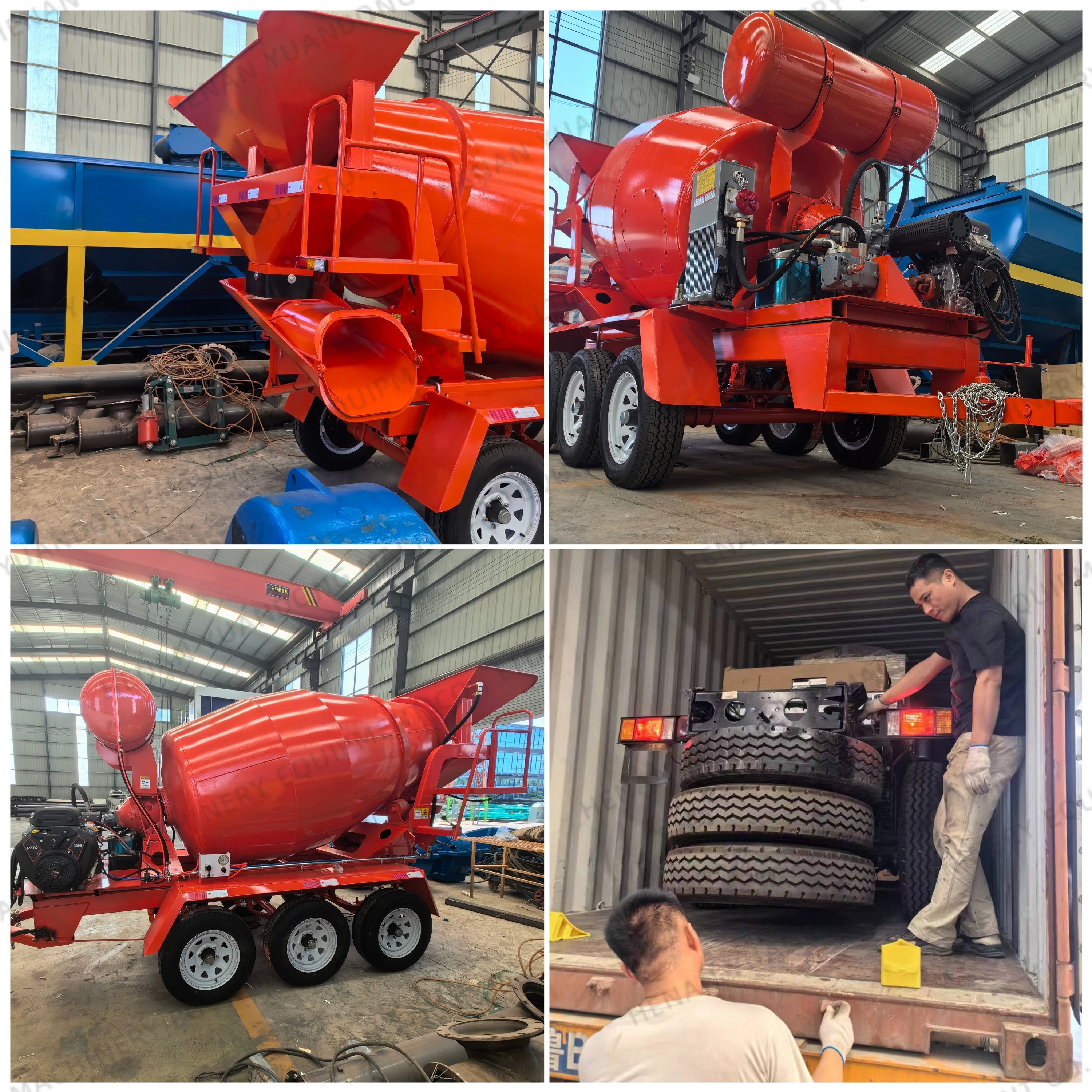 Concrete Spinning Tops Trailer EPA Approved Cement Mixer Drum For Concrete Works