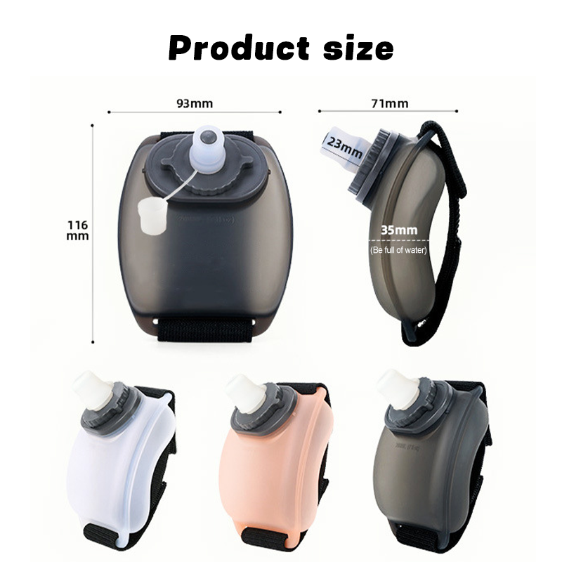 Eco-Friendly BPA Free Food Grade Silicone Wearable Sports Water Bottle For Outdoor Activities & Travel For Gym & Wrist Running
