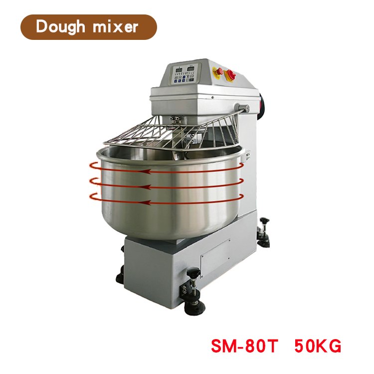 Automatic Industrial Commercial 25kg 50kg 80kg 120kg Bread Dough Mixing Machine Bakery Spiral Mixer For Sale