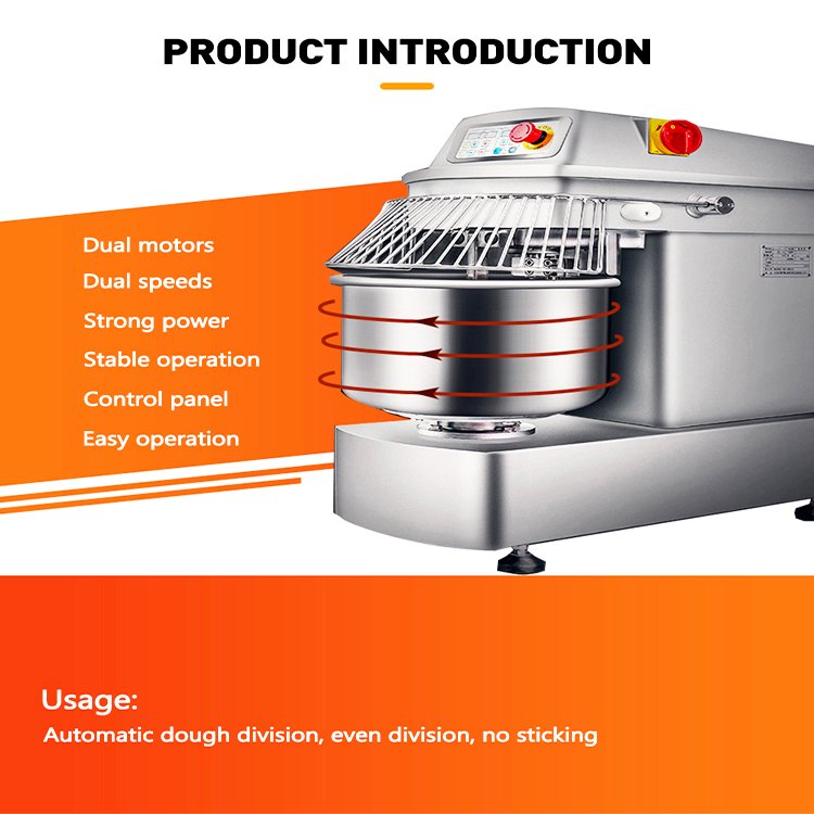 Automatic Industrial Commercial 25kg 50kg 80kg 120kg Bread Dough Mixing Machine Bakery Spiral Mixer For Sale