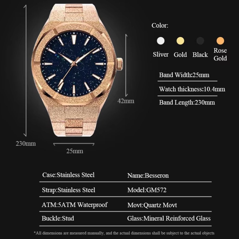 Besseron products 2024 Quartz Watches Stainless Steel Premium Gold Steel Hand Watch Online Shopping Other Watches For Men