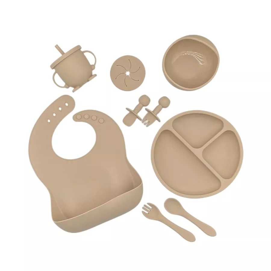 Wholesale Baby Feeding Set Soft Spoon BPA Spoon Fork Set Utensils Silicone 10 Pcs Baby tableware
