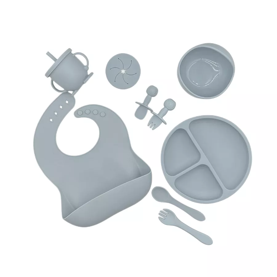 Wholesale Baby Feeding Set Soft Spoon BPA Spoon Fork Set Utensils Silicone 10 Pcs Baby tableware