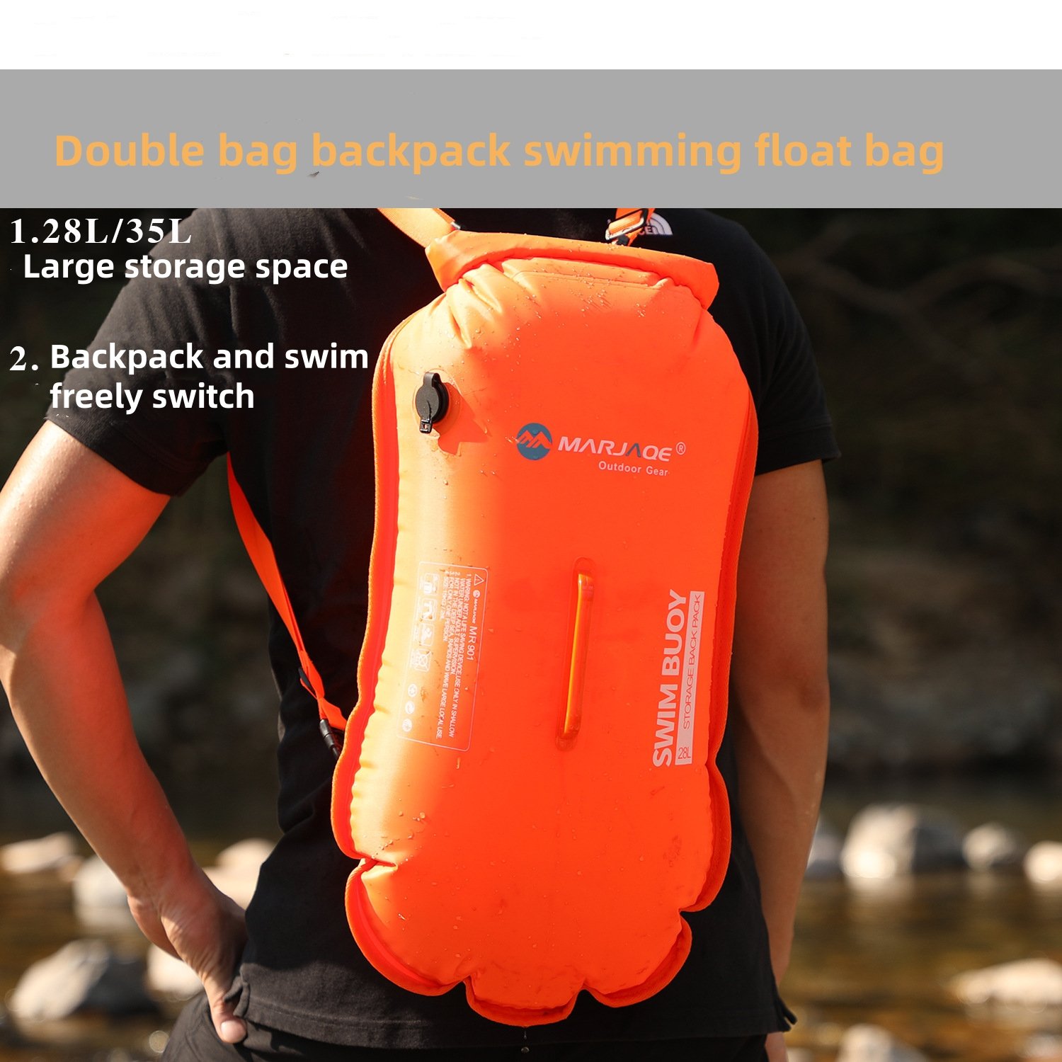 Hot Selling Safety Swimming Security Inflatable Float safety swimming buo Flotation Pvc Ball Airbag For Open Water 28L