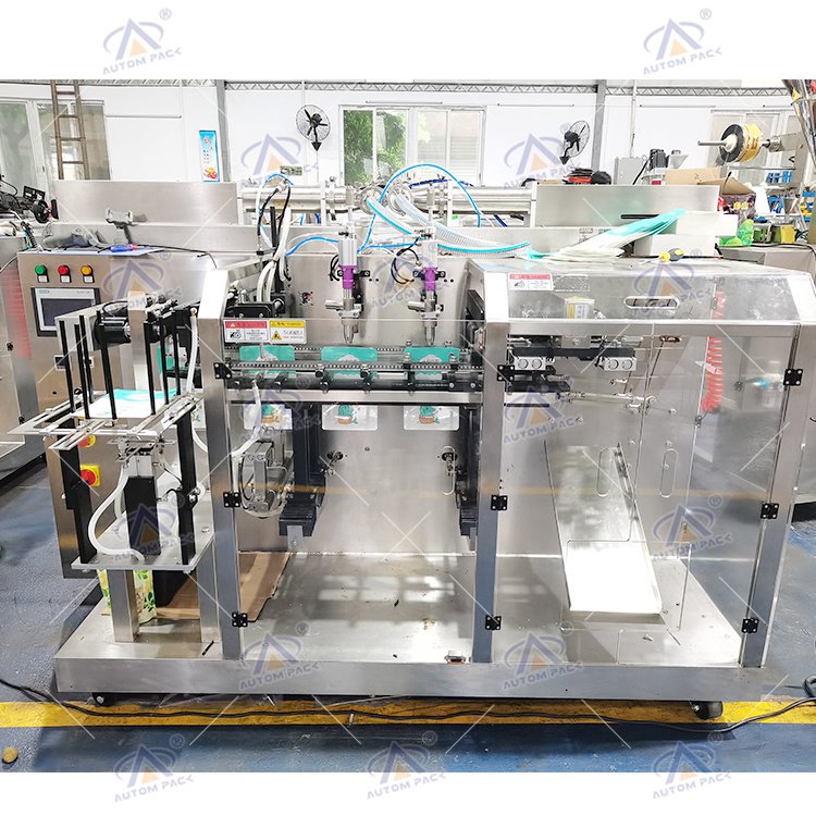 Global Horizontal Spout Premade Doypack Pouch Liquid Curry Toothpaste Soap Detergent Milk Jam Jelly Ketchup Packing Machine