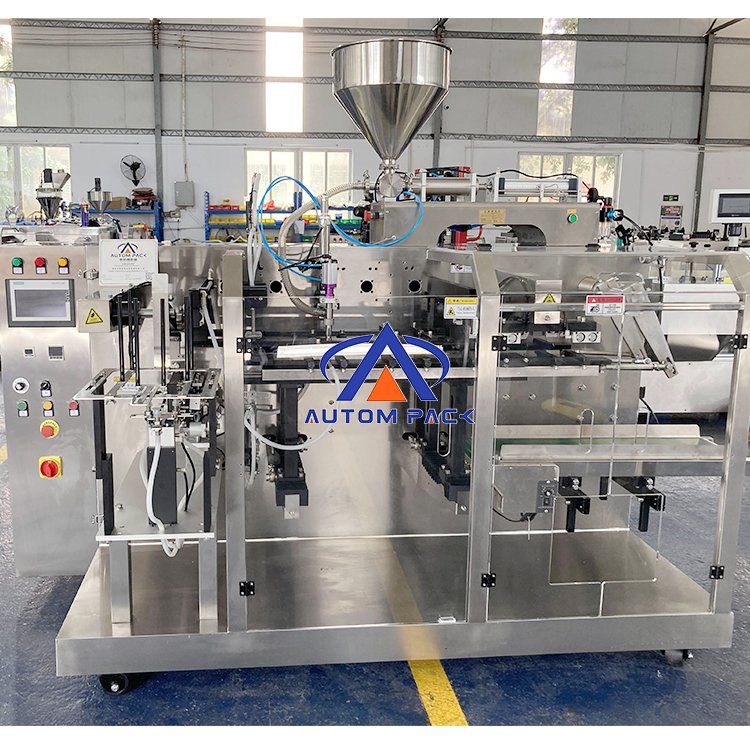 Global Horizontal Spout Premade Doypack Pouch Liquid Curry Toothpaste Soap Detergent Milk Jam Jelly Ketchup Packing Machine