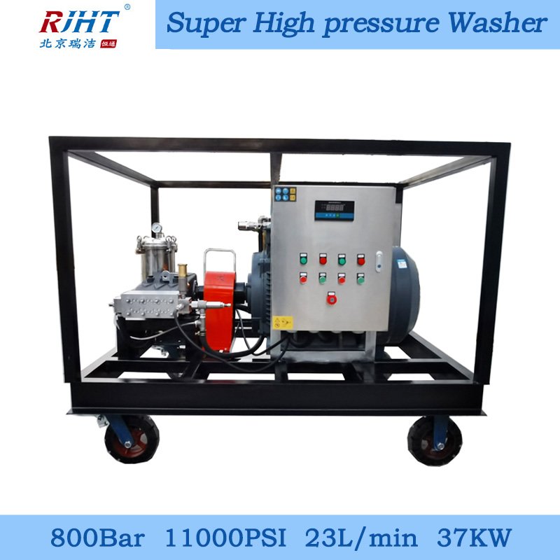 High Quality 800bar 23LPM 37kw Multifunction Ship Rust Removal Steel Plant Heavy Durty Ultra High Pressure Cleaning Machine