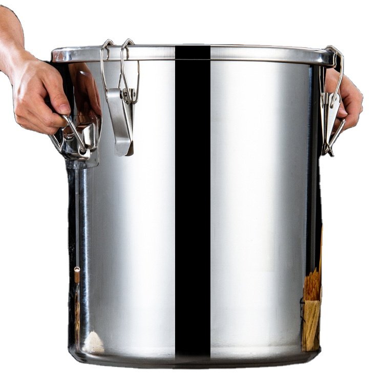 seals with lid cover different capacity 5L-228L stainless steel transportation bucket
