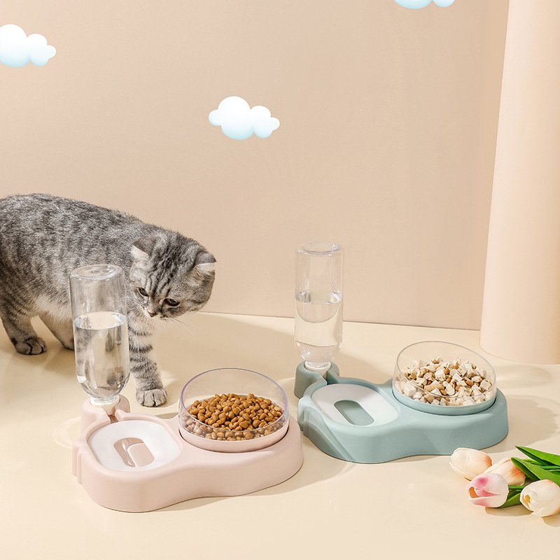 Cat Bowl Pet products Automatic Drinking Feeder Stainless Steel Dog Bowl Plate Multi-function Integrated int