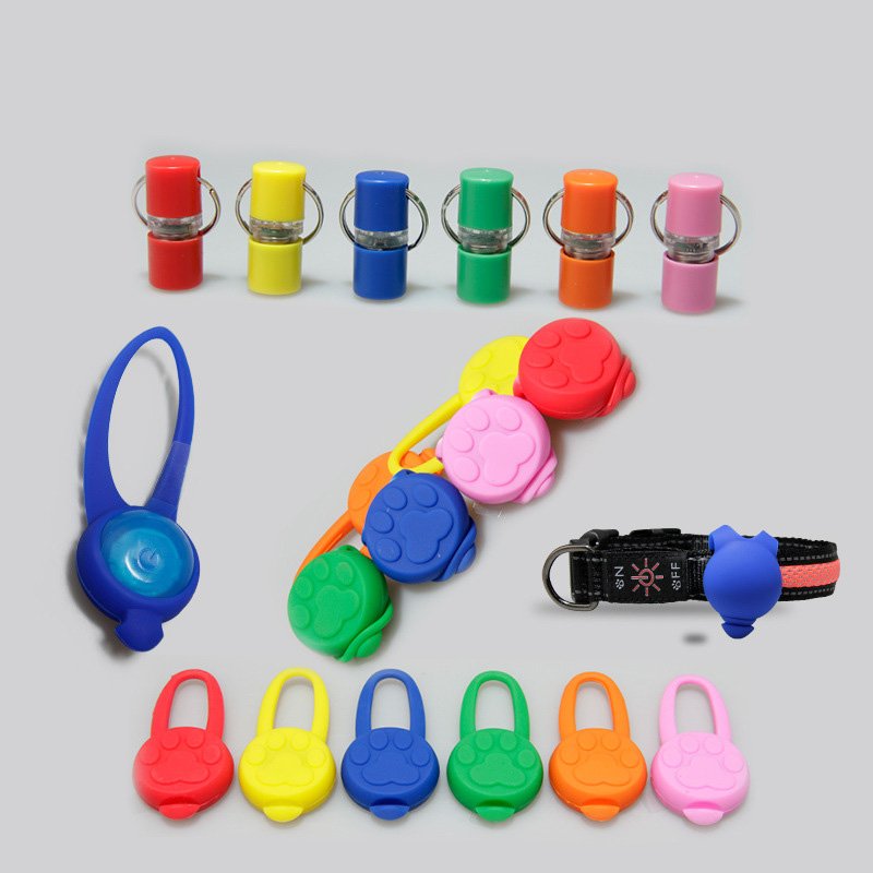multi-functions LED round water resistant luminous bright flashing dog pendant slip night safety guiding light for pet collar