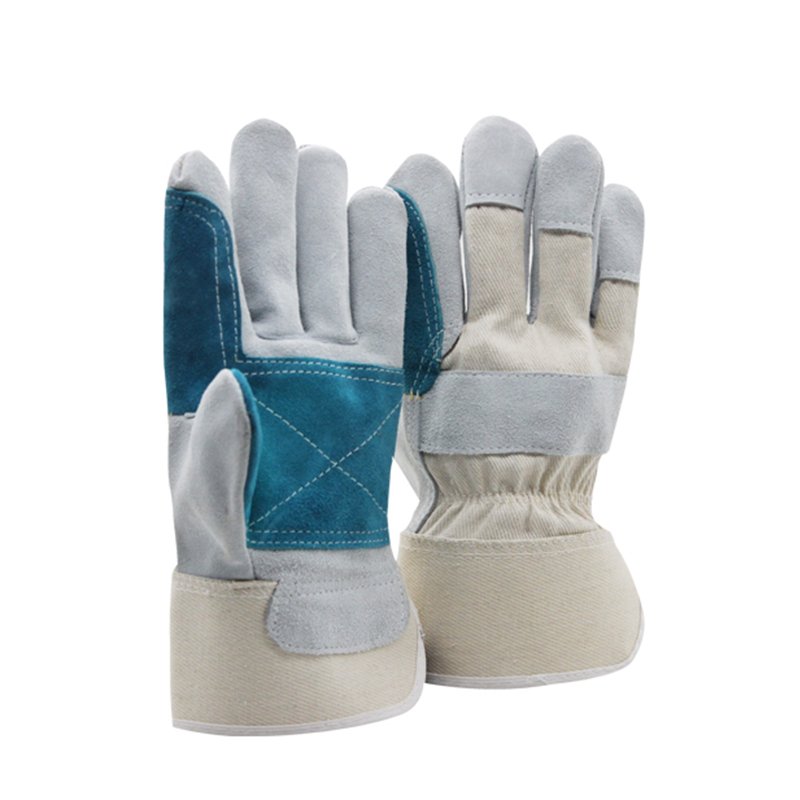Leather Heat-resistant BBQ Grill Anti Cut Gloves Comfortable Oven Mittens Cow Split Leather Working Electric Welding Gloves