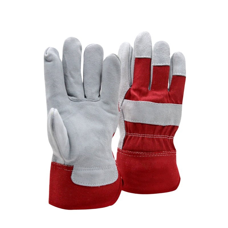 Leather Heat-resistant BBQ Grill Anti Cut Gloves Comfortable Oven Mittens Cow Split Leather Working Electric Welding Gloves